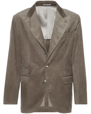 Brunello Cucinelli Einreihiges Sakko Aus Cord - Grün