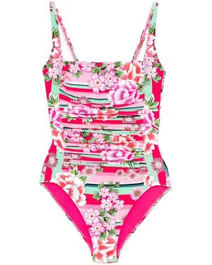 Johnny Was Maillot De Bain À Volants - Rose