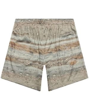 John Elliott Mesh Planetary-Print Shorts - White