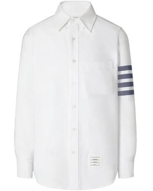 Thom Browne Oxford-Hemd Mit Streifen - Weiß
