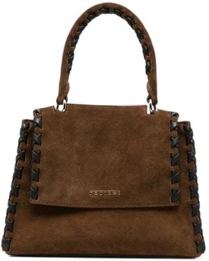 Orciani Braided-Trim Suede Tote Bag - Brown