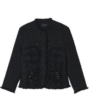 Simone Rocha ツイード ジャケット - ブラック