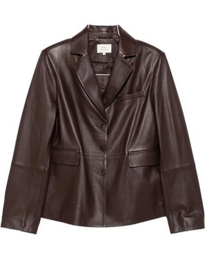 Loulou de Saison Aldo Three-Button Leather Jacket - Brown