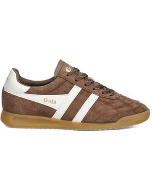 Gola Stadium Quilted Lace-Up Sneakers - Brown