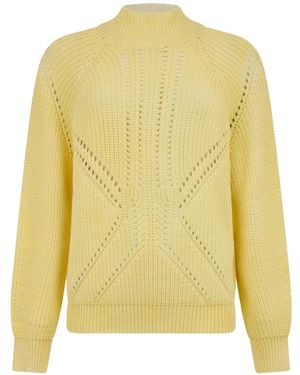 Moorer Jersey Delilah De Punto Calado De Manga Raglán - Amarillo