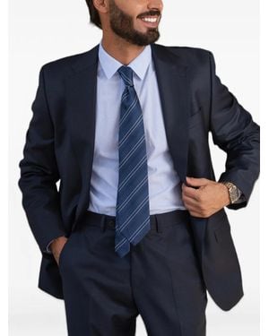 Elizabetta Varese Striped Silk Tie - Blue