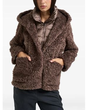 Bomboogie St.Moritz Hooded Faux-Shearling Coat - Brown