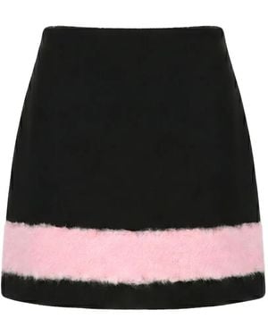 MSGM Faux-Fur Trim Mini Skirt - Black