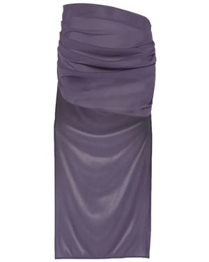 Alex Perry Gesmockte Mini-Rok Met Mesh - Paars