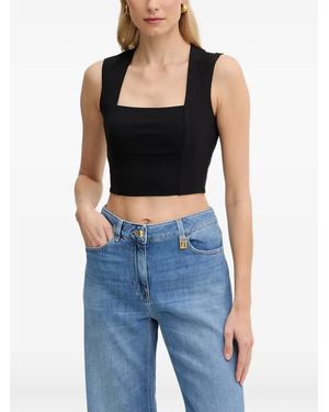 Patrizia Pepe Square-Neck Cropped Top - Blue