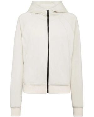 Philipp Plein Zip-Up Hooded Jacket - White