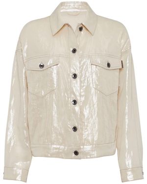 Brunello Cucinelli Coated-Finish Cotton Jacket - Natural