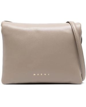 Marni Prisma レザークラッチバッグ - グレー