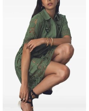 Miguelina Elle Tropical cotton mini dress - Grün