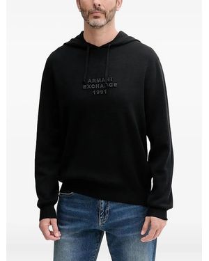 ARMANI EXCHANGE ロゴ パーカー - ブラック