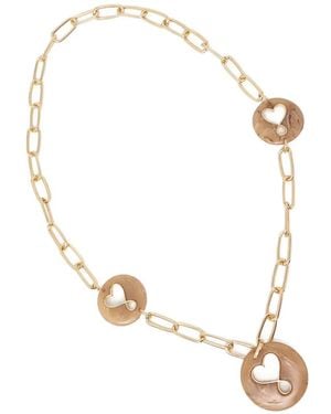 Lola Casademunt Heart-Charm Chain-Link Necklace - White
