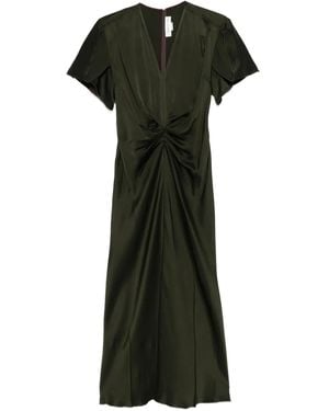 Victoria Beckham Vネック ミディドレス - ブラック
