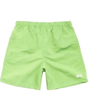 Stussy Logo-Print Swim Shorts - Green