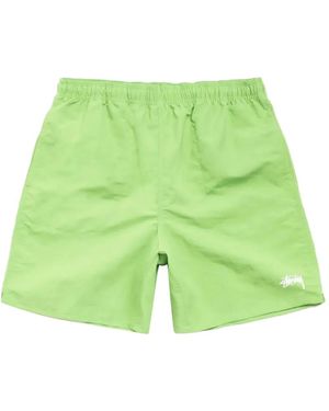 Stussy Logo-Print Swim Shorts - Green