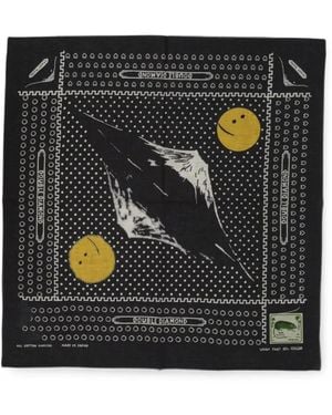 Kapital Graphic-Print Cotton Scarf - Black
