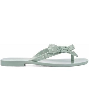 Melissa Harmonic Squared Bow-Detail Flip-Flops - White