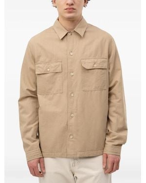 HUGO Button-Up Chest-Pocket Shirt Jacket - Natural