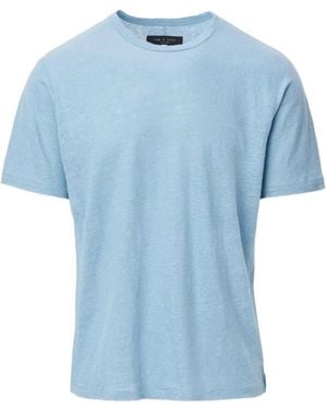 Rag & Bone Slub-Texture Short-Sleeve T-Shirt - Blue