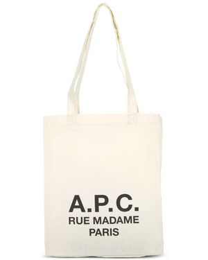 A.P.C. Logo-Print Shoulder Bag - White