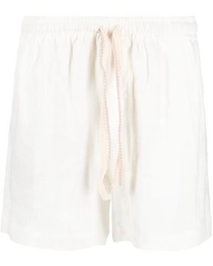Commas Linen Lounge Shorts - White