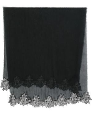 Ermanno Scervino Lace-Trim Scarf - Black