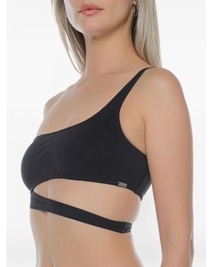 Banana Moon Asymo One-Shoulder Cut-Out Bikini Top - Black