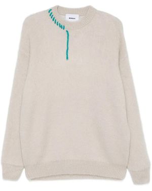 Bonsai Bestickter Pullover - Weiß