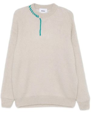 Bonsai Bestickter Pullover - Weiß