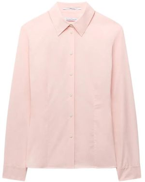 Another Tomorrow Camisa Con Cintura Remarcada - Rosa