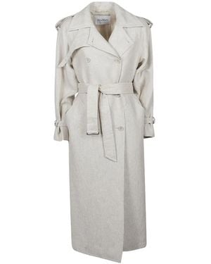 Max Mara Double-Breasted Trench Coat - Grey