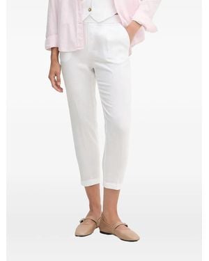 Benetton Pantalon Plissé À Coupe Courte - White