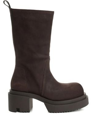Rick Owens 60Mm Platform Leather Boots - Brown