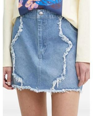 Résumé Falda Vaquera Con Dobladillo Deshilachado - Azul