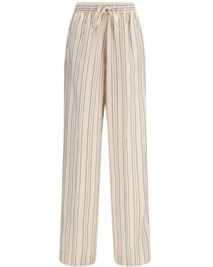 Umit Benan Michelle Striped Trousers - Natural
