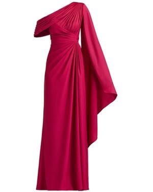 Tadashi Shoji Draped One-Shoulder Dress - Red
