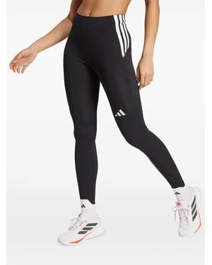 adidas Adizero Logo-Print Leggings - Black