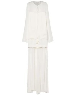 forte_forte Tassel-Detail Long-Sleeve Maxi Dress - White
