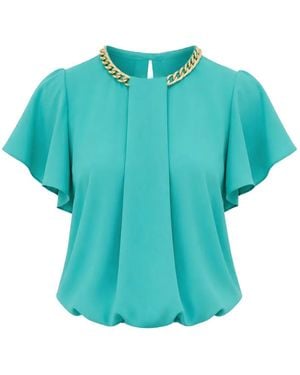 Nissa Chain-Detail Top - Blue