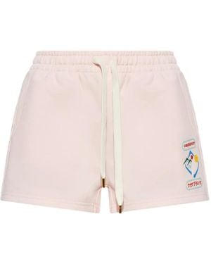 CASABLANCA Montaigne Logo-Print Drawstring Shorts - Pink