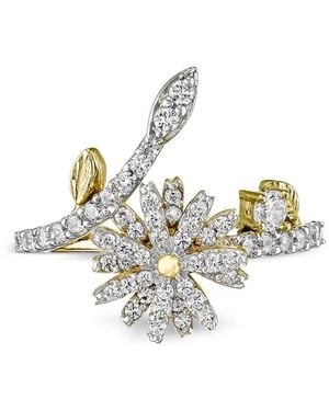 Anabela Chan 18Kt Witgouden Daisy Kleine Ring Met Diamant