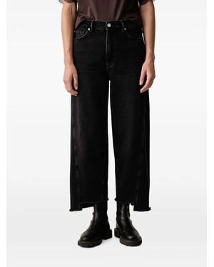 AllSaints Vaqueros Con Dobladillo Sin Rematar - Negro