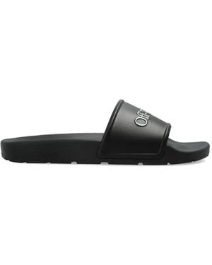Off-White c/o Virgil Abloh Bookish Logo Slides - White