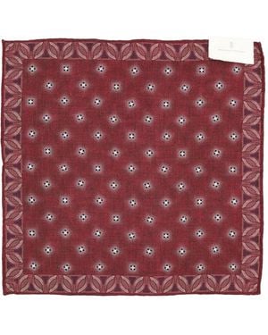 Brunello Cucinelli Pañuelo con estampado geométrico - Rojo