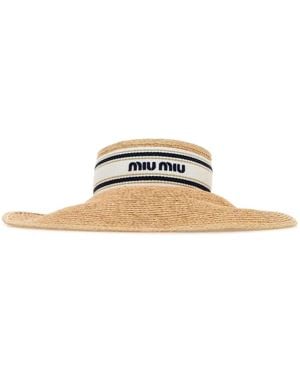 Miu Miu Raffia Sun Hat - Metallic