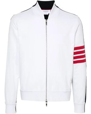 Thom Browne Bomberjacke Mit Logo-Streifen - Weiß